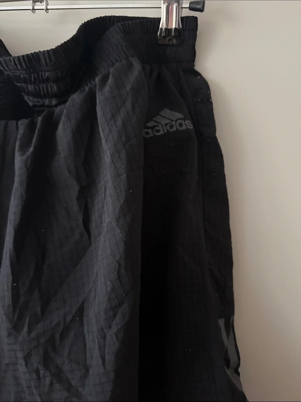 adidas Black Men’s Athletic Training Shorts with Side Stripe